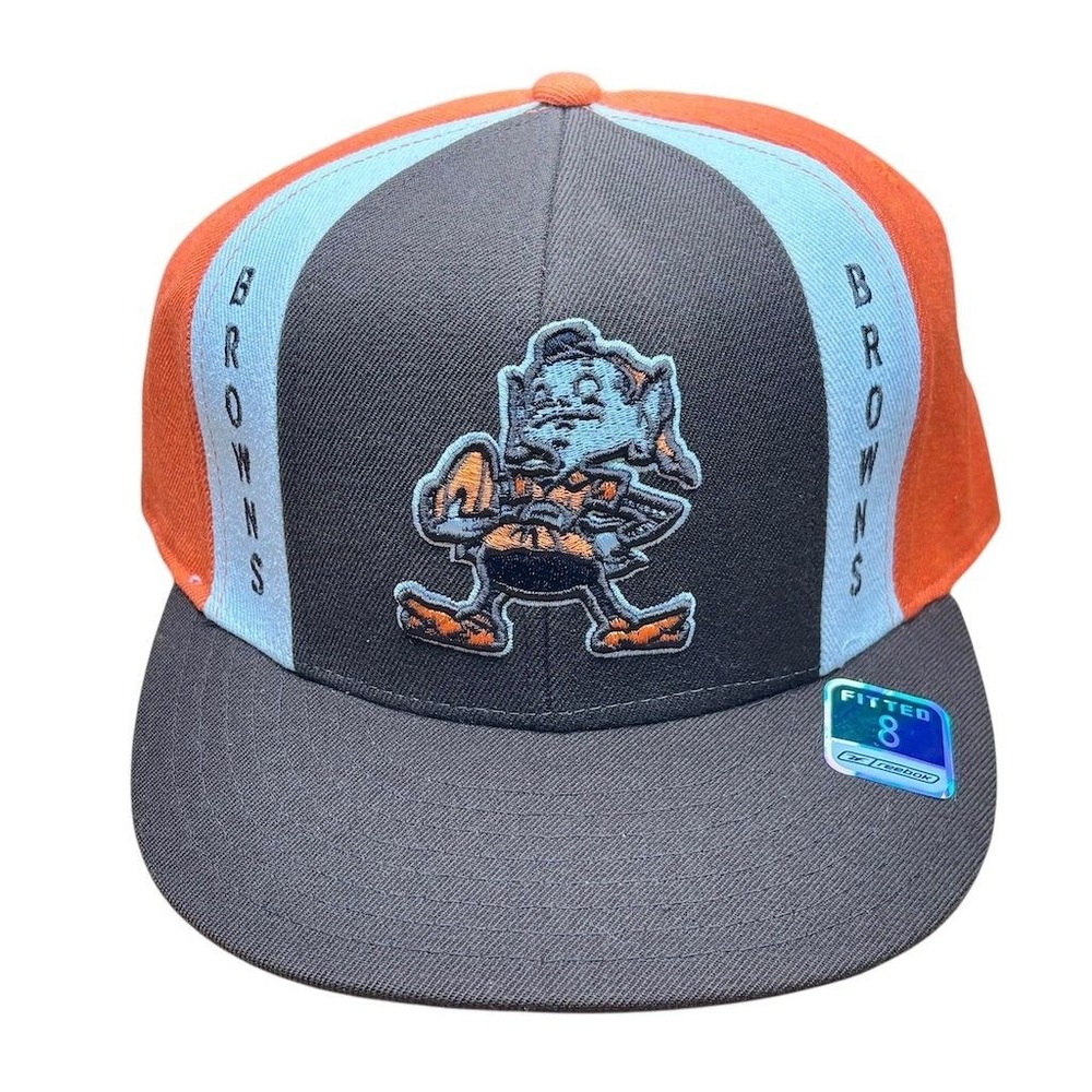 Vintage Reebok Cleveland Browns Fitted Cap‎ 8 NFL Football Hat gridiron classic